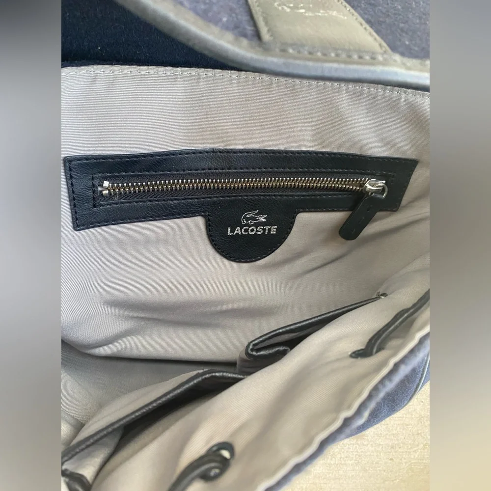 Lacoste Blue Wool Messenger Bag